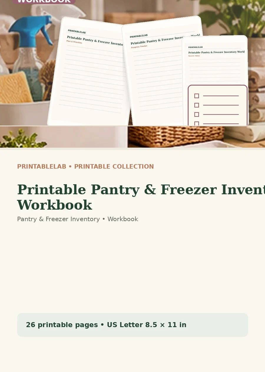 Printable Pantry & Freezer Inventory Workbook cover