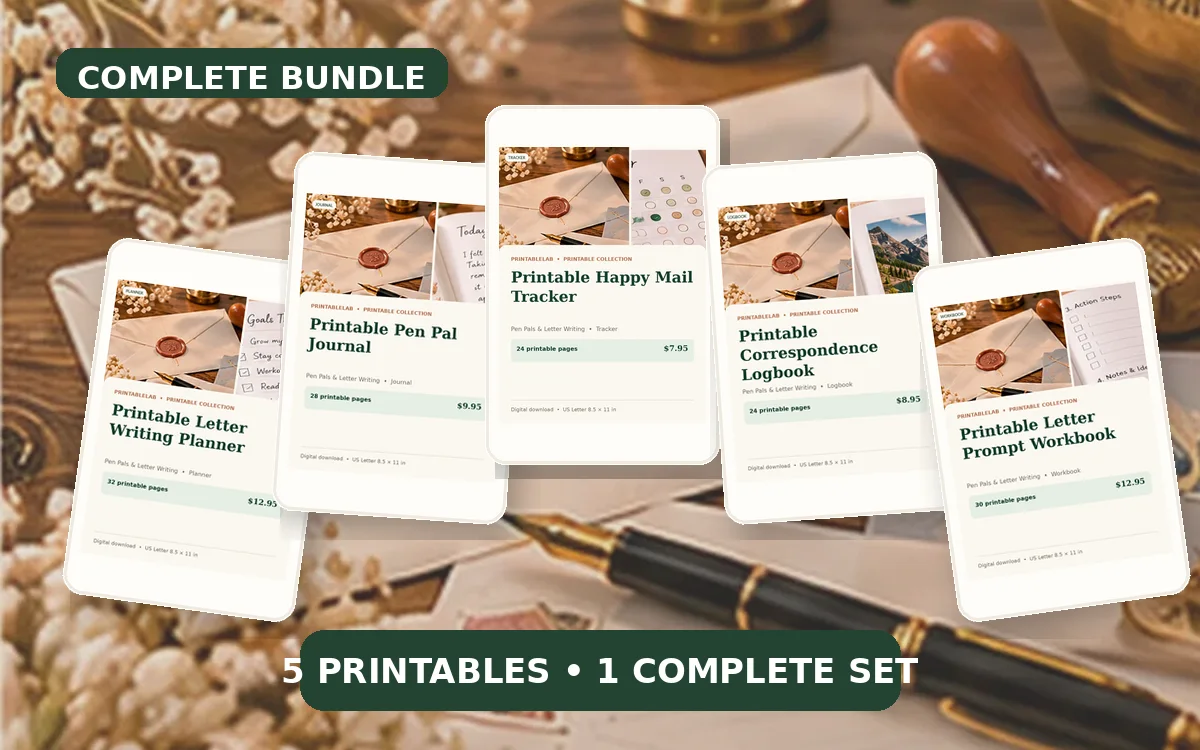 Complete Pen Pals & Letter Writing Printable Bundle cover