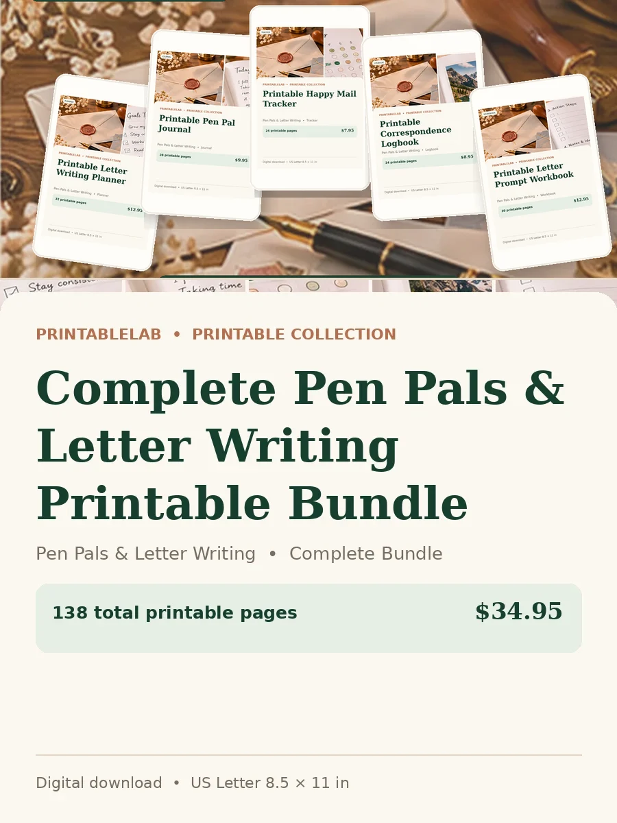 Complete Pen Pals & Letter Writing Printable Bundle cover