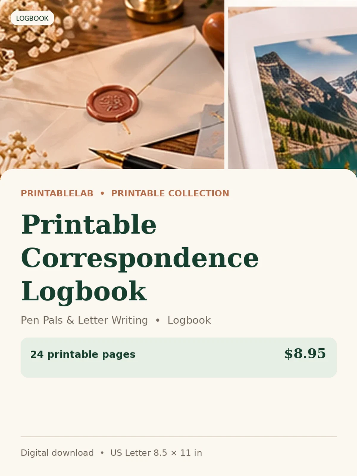 Printable Correspondence Logbook preview 1