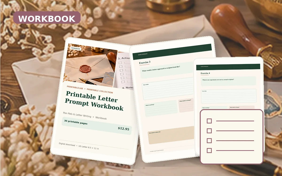 Printable Letter Prompt Workbook cover