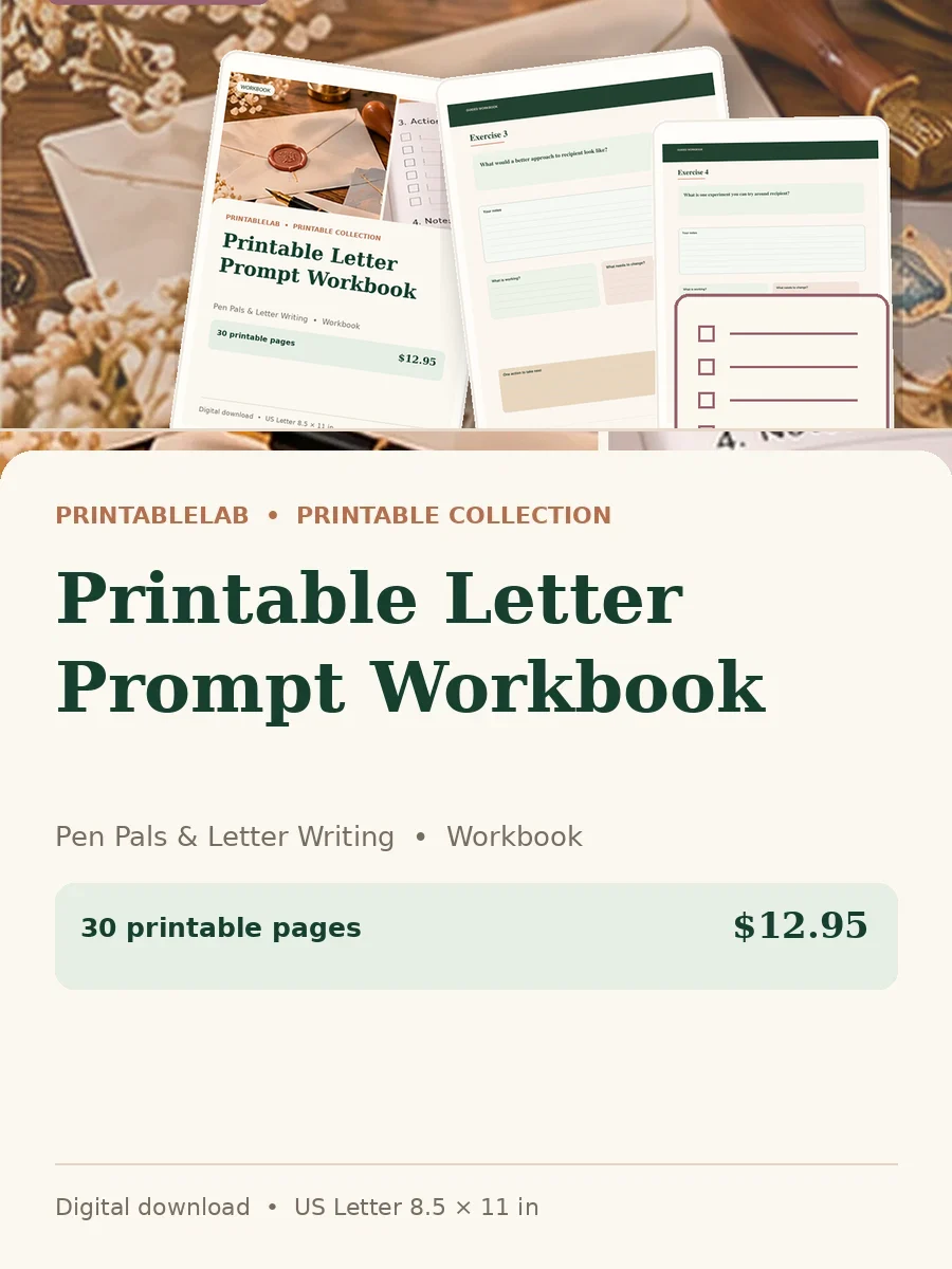Printable Letter Prompt Workbook cover