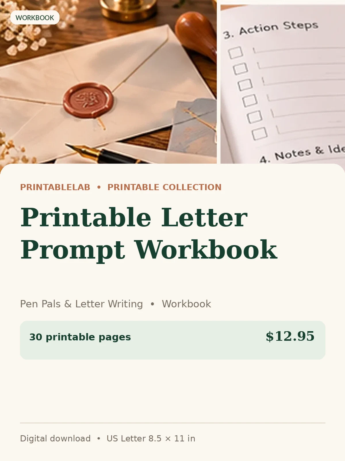 Printable Letter Prompt Workbook preview 1