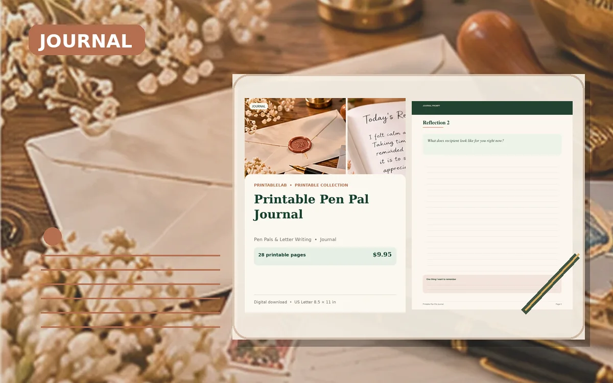 Printable Pen Pal Journal cover