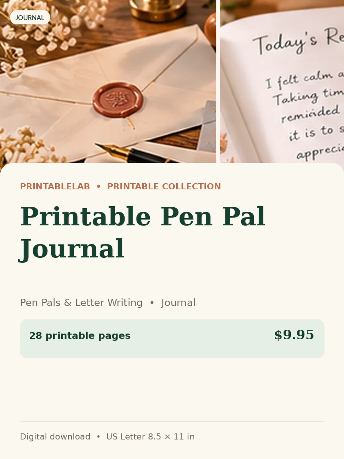 Printable Pen Pal Journal preview 1