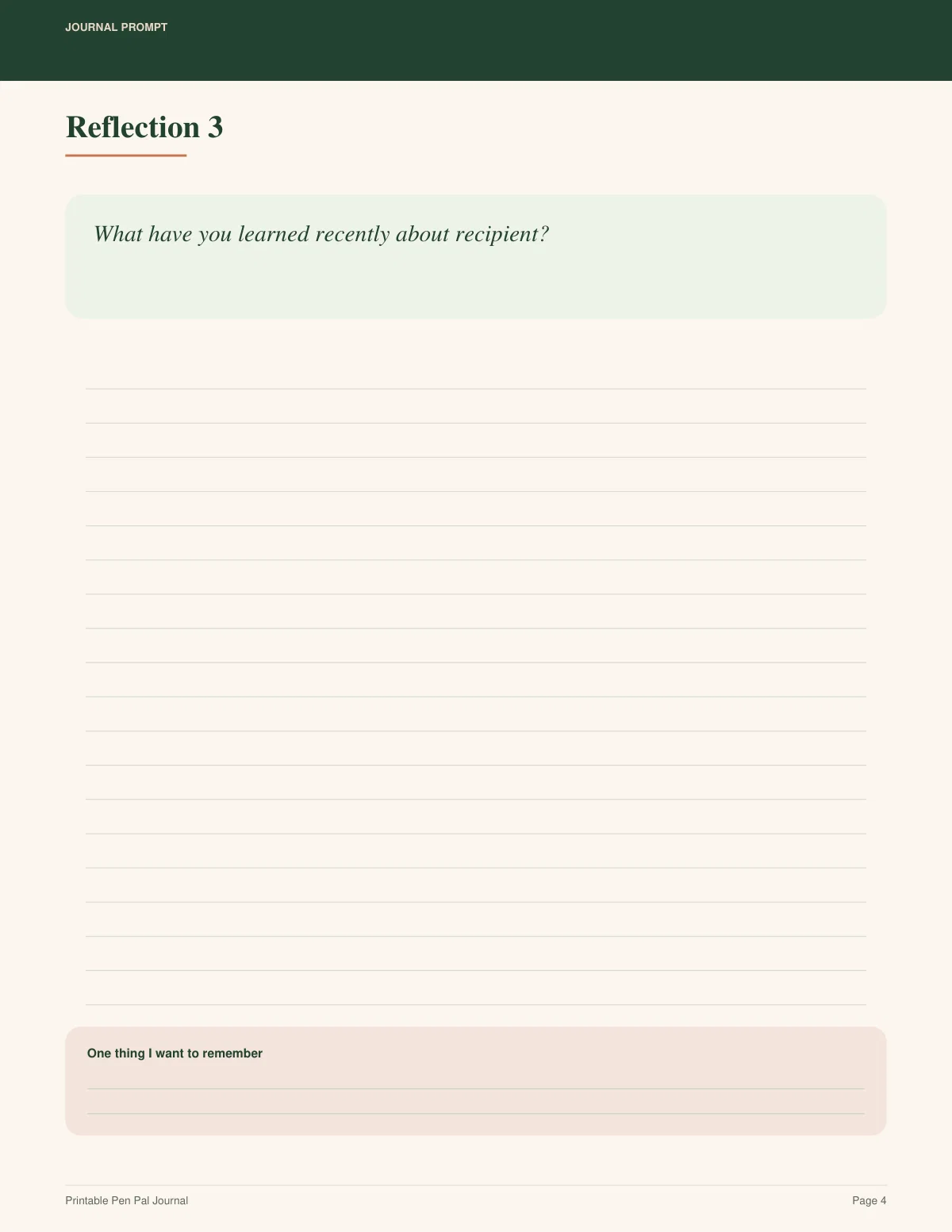 Printable Pen Pal Journal preview 3