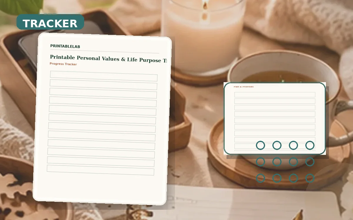 Printable Personal Values & Life Purpose Tracker cover