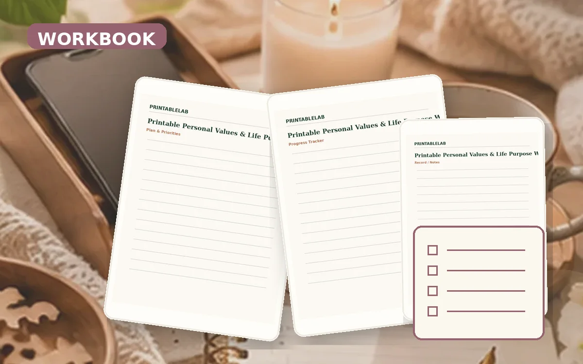 Printable Personal Values & Life Purpose Workbook cover