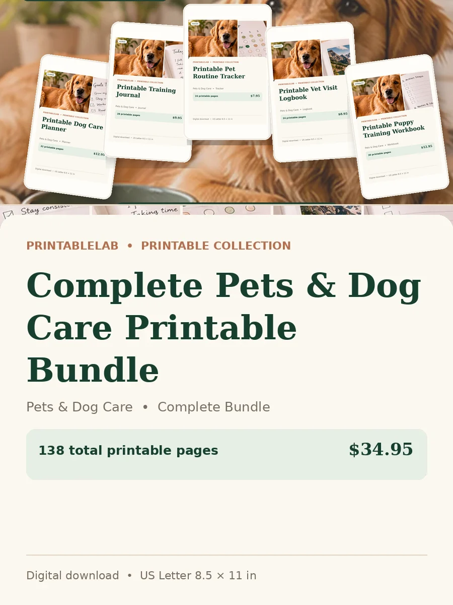 Complete Pets & Dog Care Printable Bundle cover