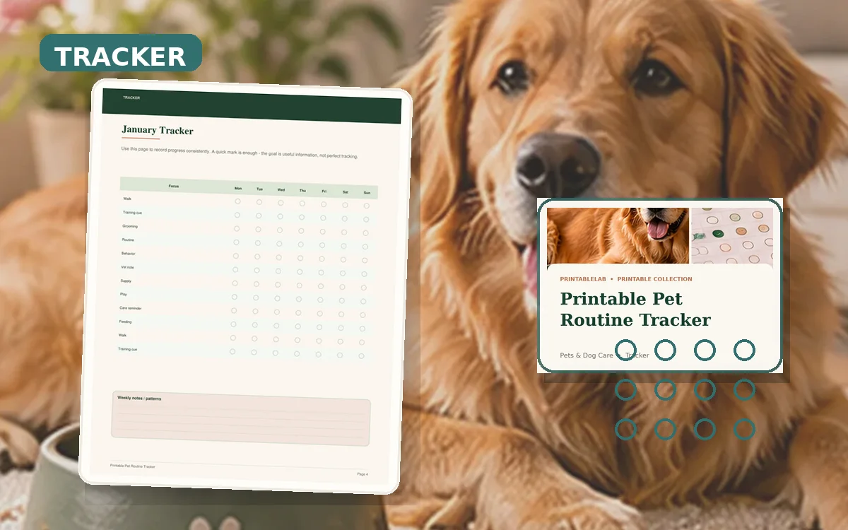 Printable Pet Routine Tracker cover