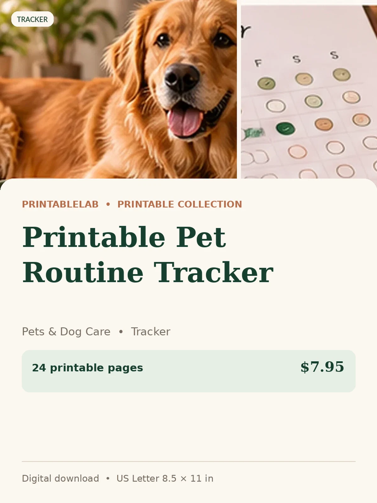 Printable Pet Routine Tracker preview 1