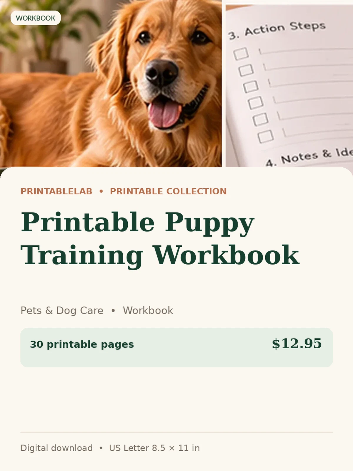 Printable Puppy Training Workbook preview 1