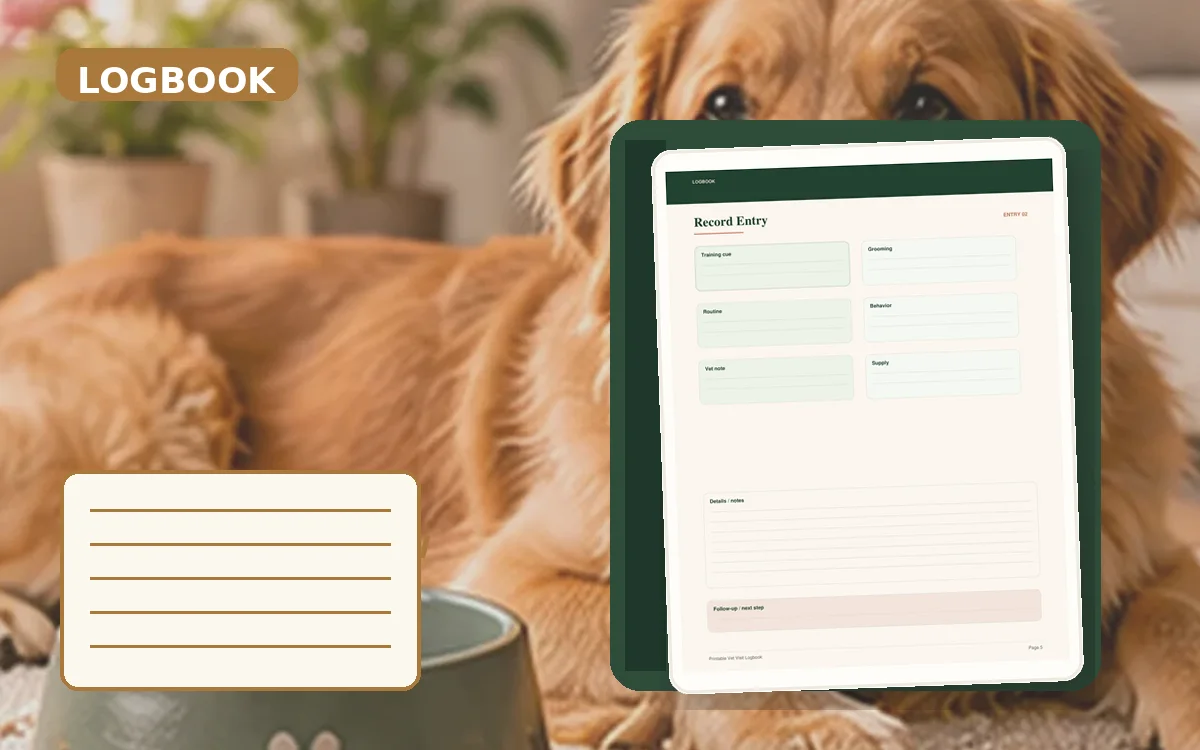 Printable Vet Visit Logbook cover