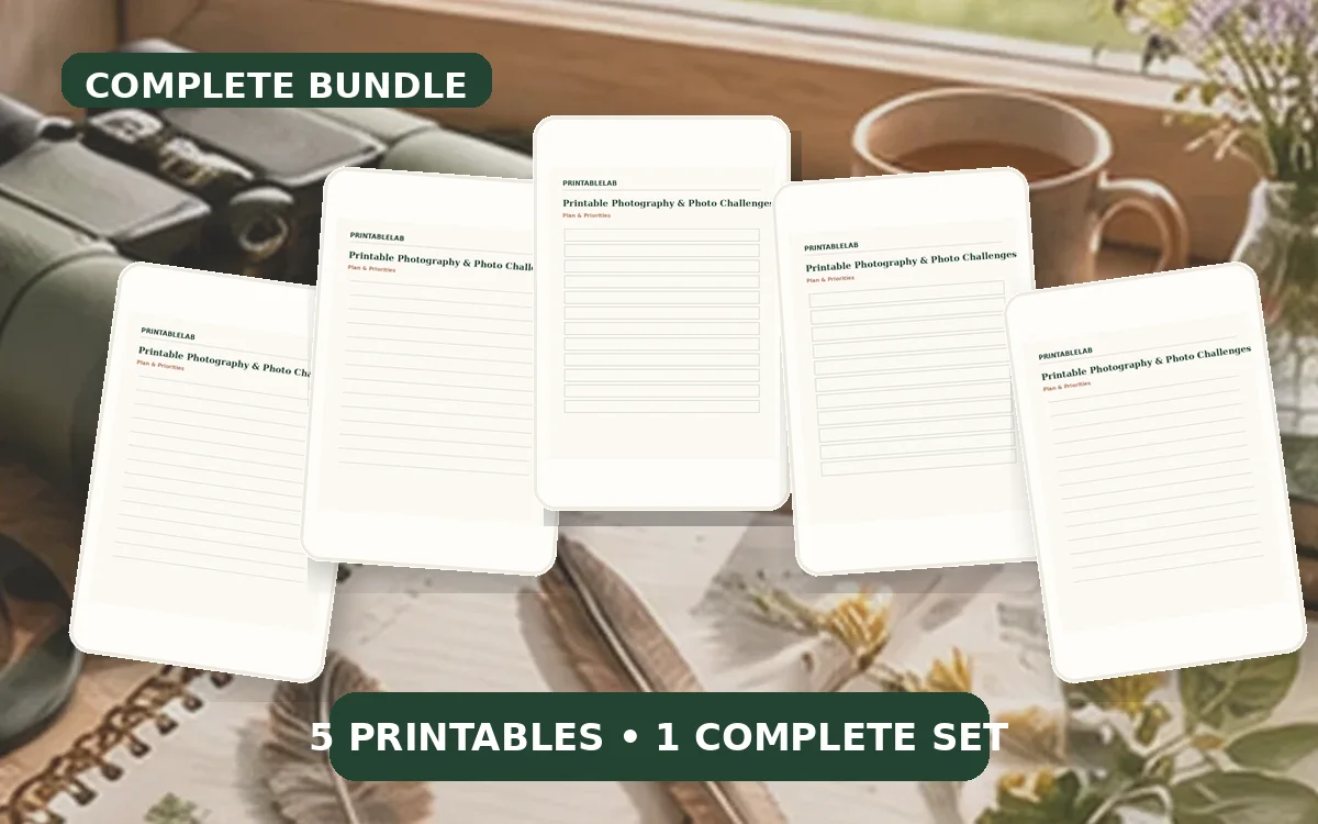 Complete Photography & Photo Challenges Printable Bundle cover
