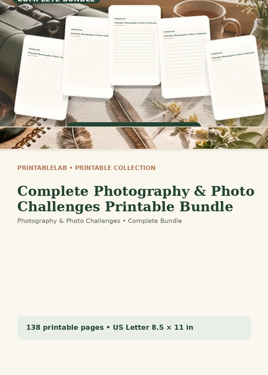 Complete Photography & Photo Challenges Printable Bundle cover