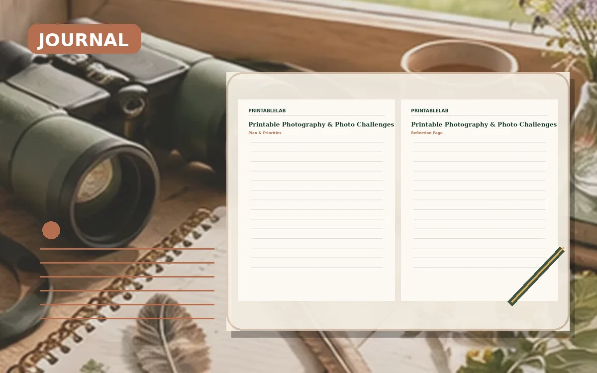 Printable Photography & Photo Challenges Journal cover