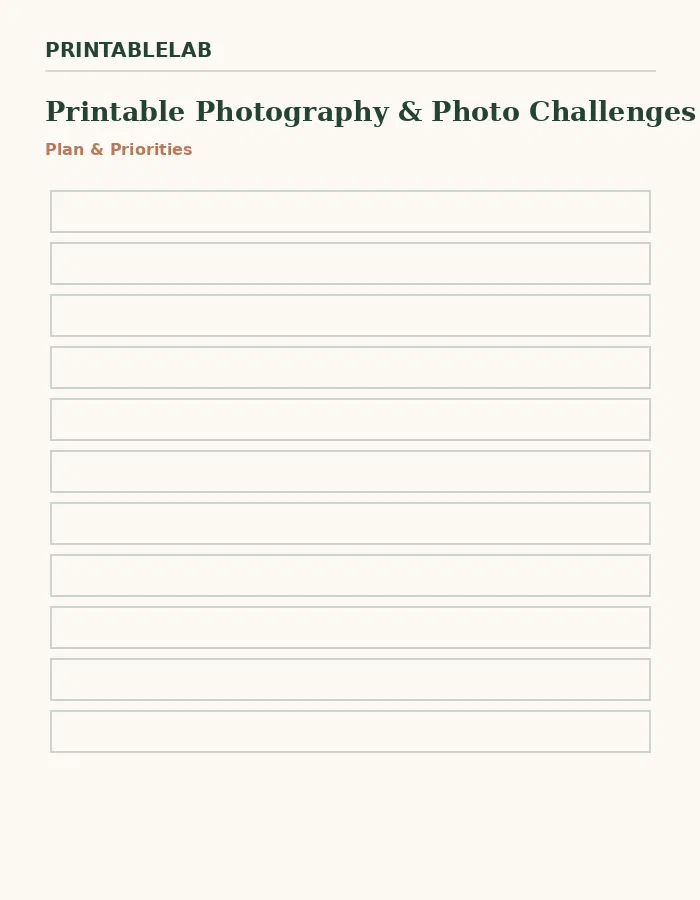 Printable Photography & Photo Challenges Logbook preview 1
