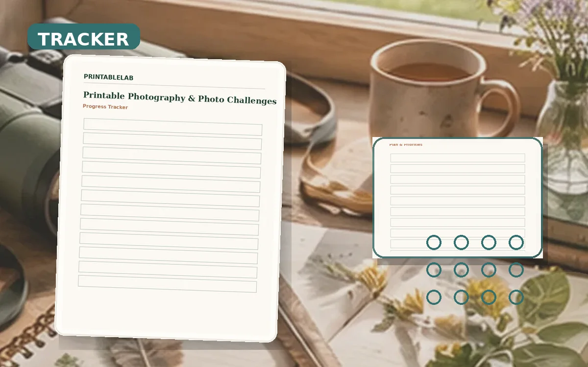 Printable Photography & Photo Challenges Tracker cover
