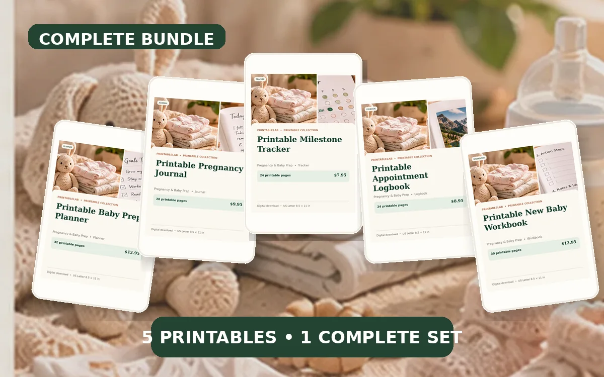Complete Pregnancy & Baby Prep Printable Bundle cover
