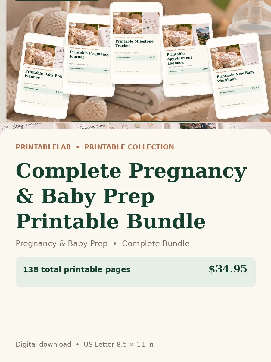 Complete Pregnancy & Baby Prep Printable Bundle cover