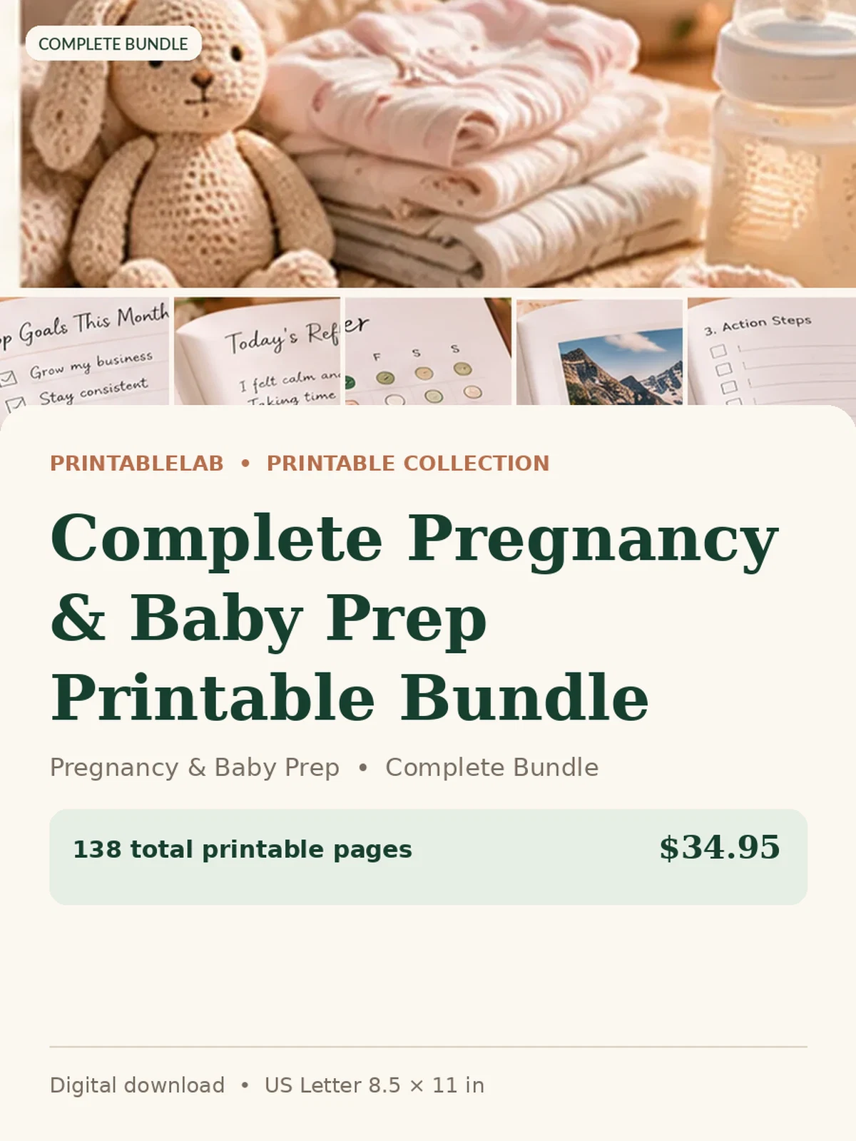Complete Pregnancy & Baby Prep Printable Bundle preview 1