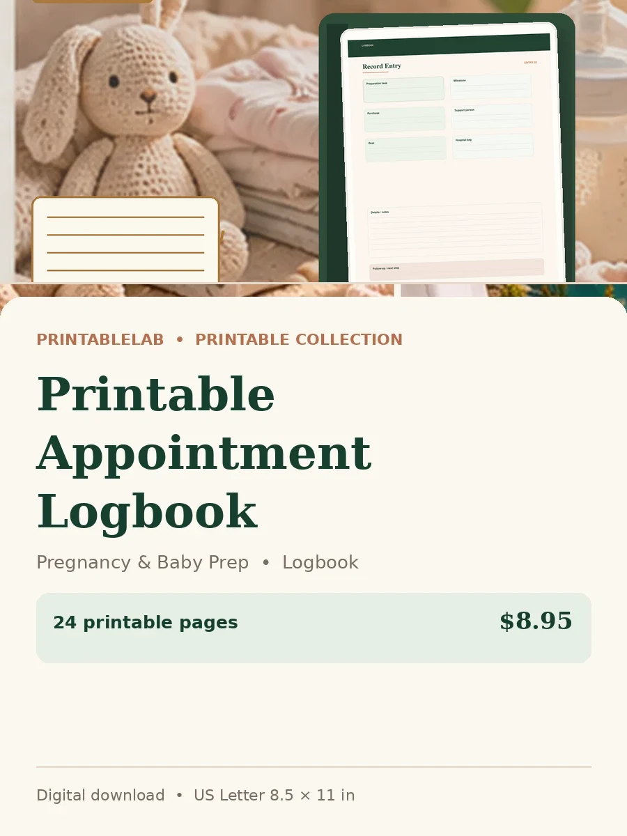 Printable Appointment Logbook cover