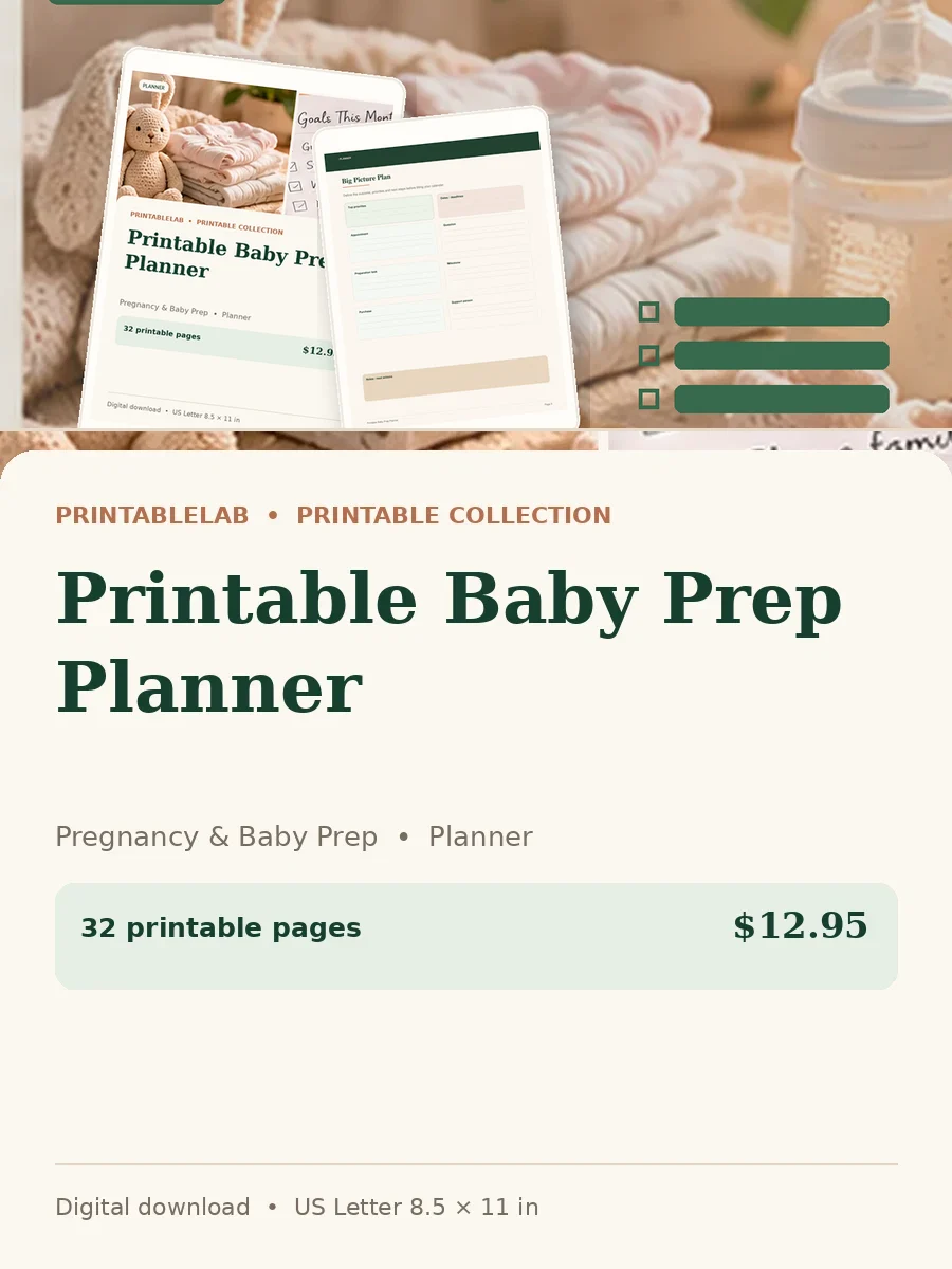 Printable Baby Prep Planner cover