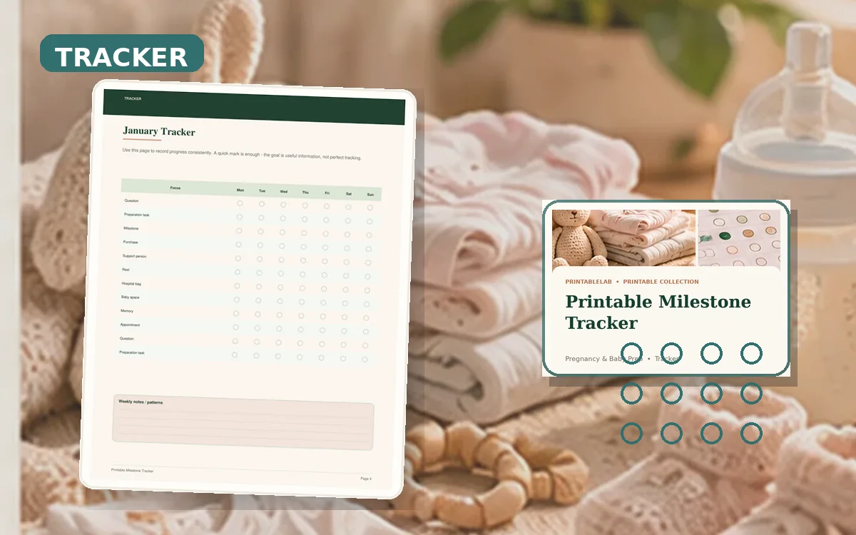 Printable Milestone Tracker cover