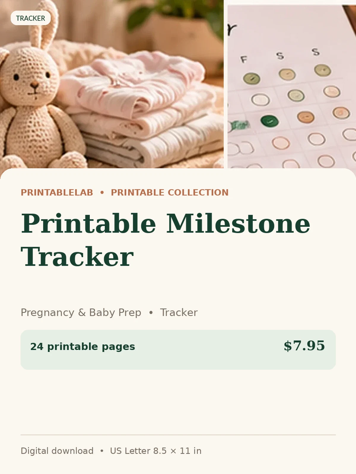 Printable Milestone Tracker preview 1