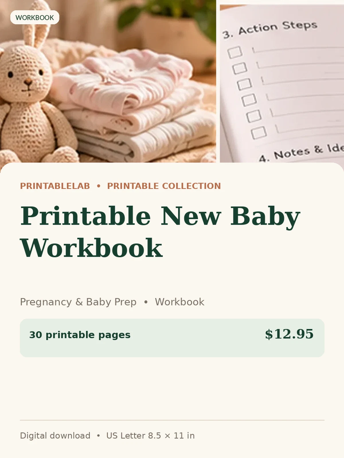 Printable New Baby Workbook preview 1