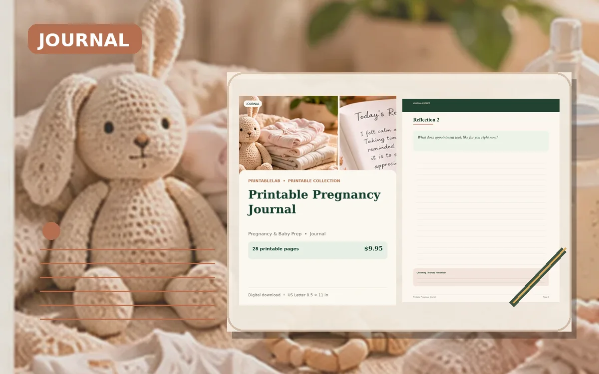 Printable Pregnancy Journal cover