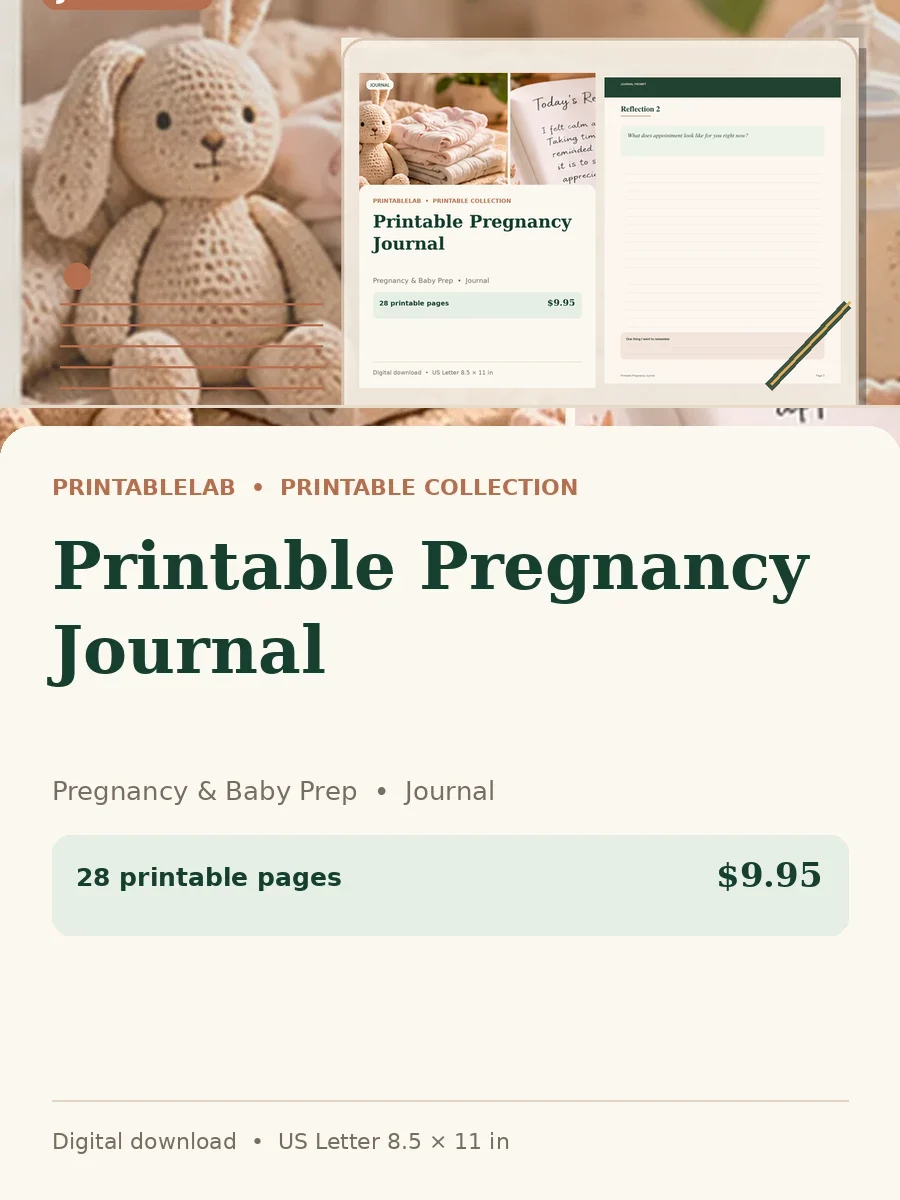 Printable Pregnancy Journal cover