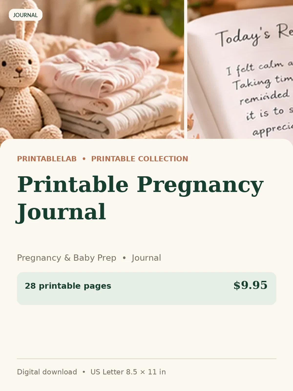 Printable Pregnancy Journal preview 1