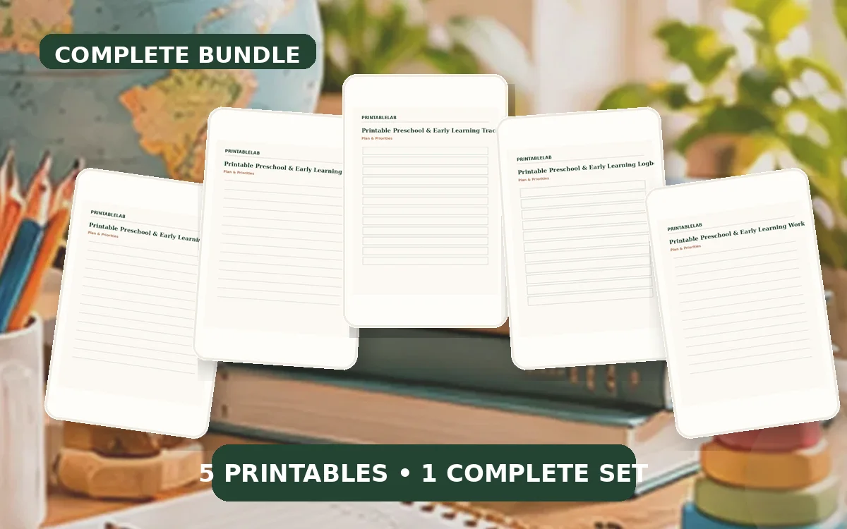 Complete Preschool & Early Learning Printable Bundle cover
