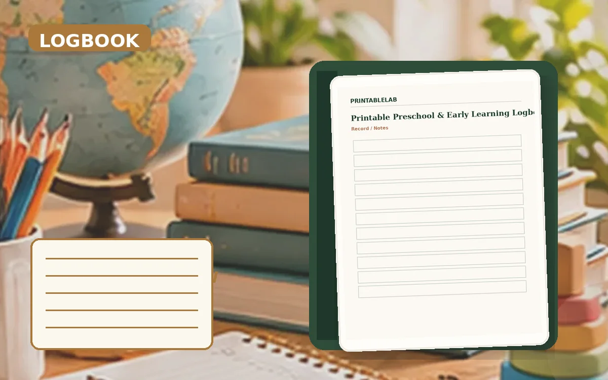 Printable Preschool & Early Learning Logbook cover