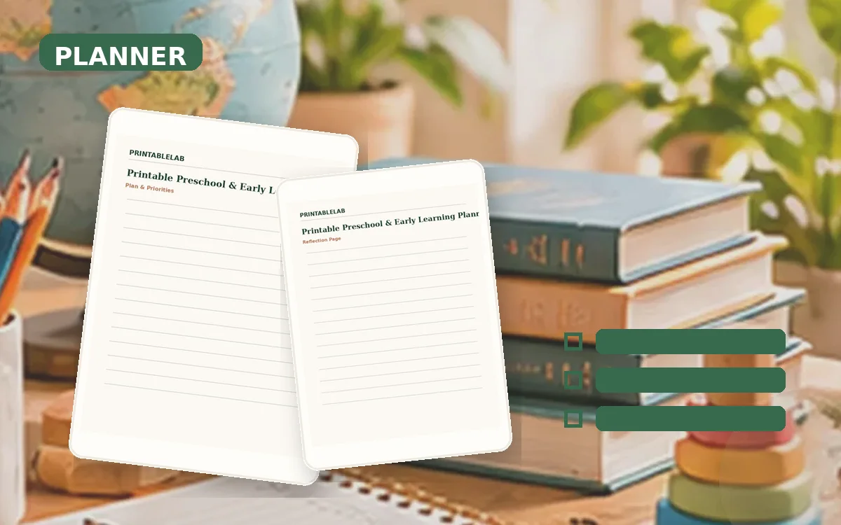 Printable Preschool & Early Learning Planner cover