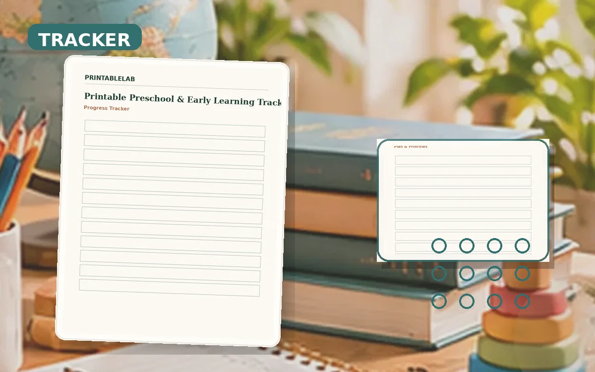 Printable Preschool & Early Learning Tracker cover