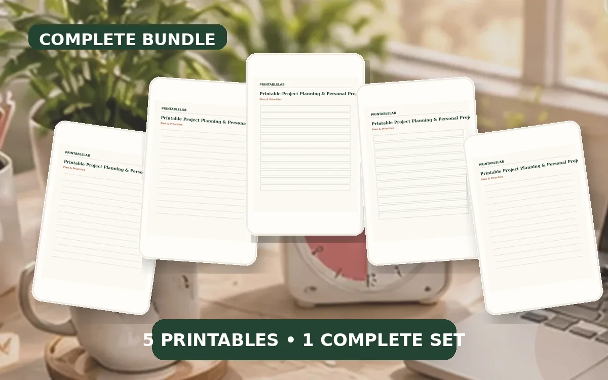 Complete Project Planning & Personal Projects Printable Bundle cover