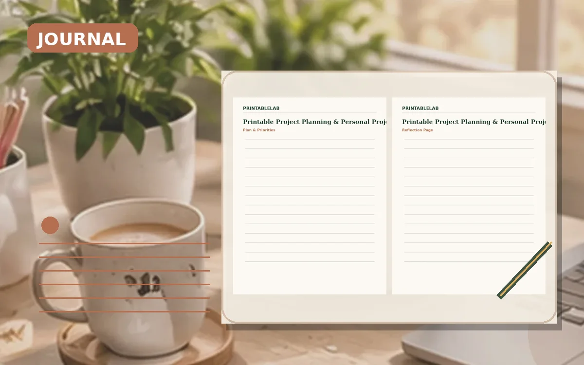 Printable Project Planning & Personal Projects Journal cover