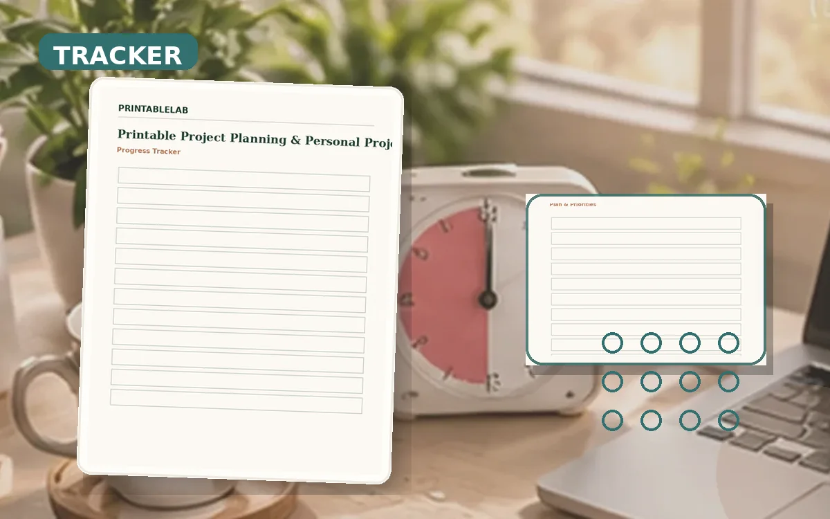Printable Project Planning & Personal Projects Tracker cover