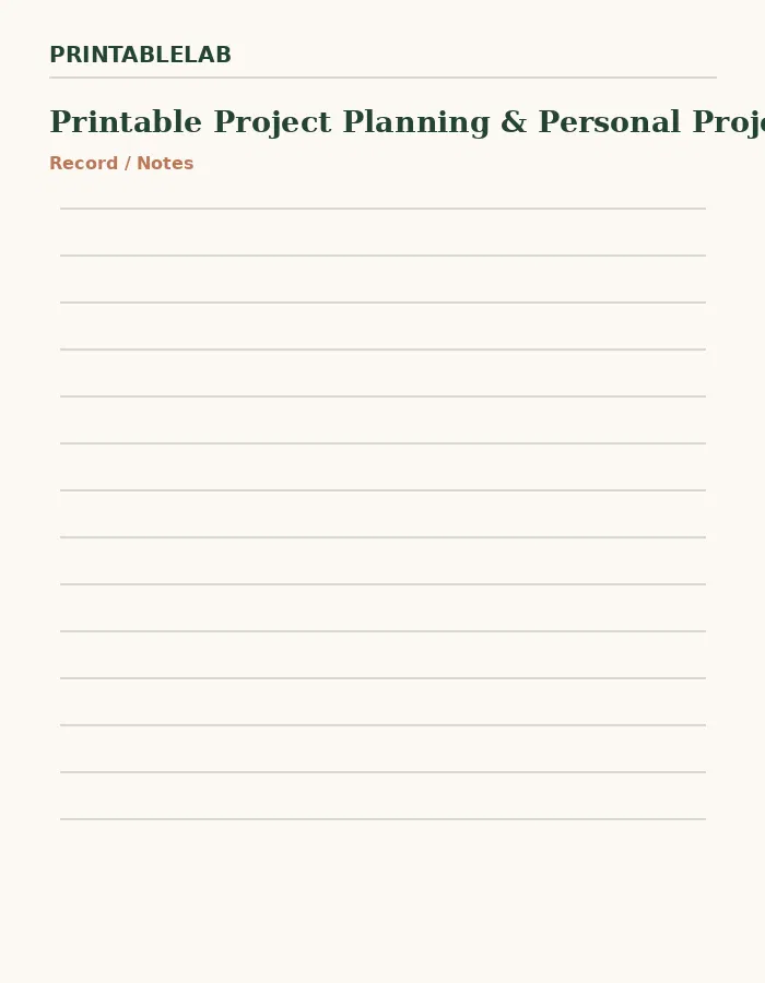 Printable Project Planning & Personal Projects Workbook preview 4