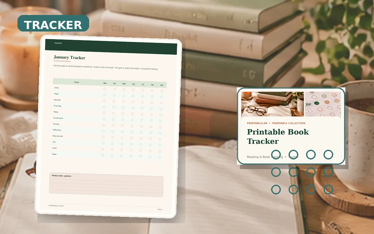 Printable Book Tracker cover