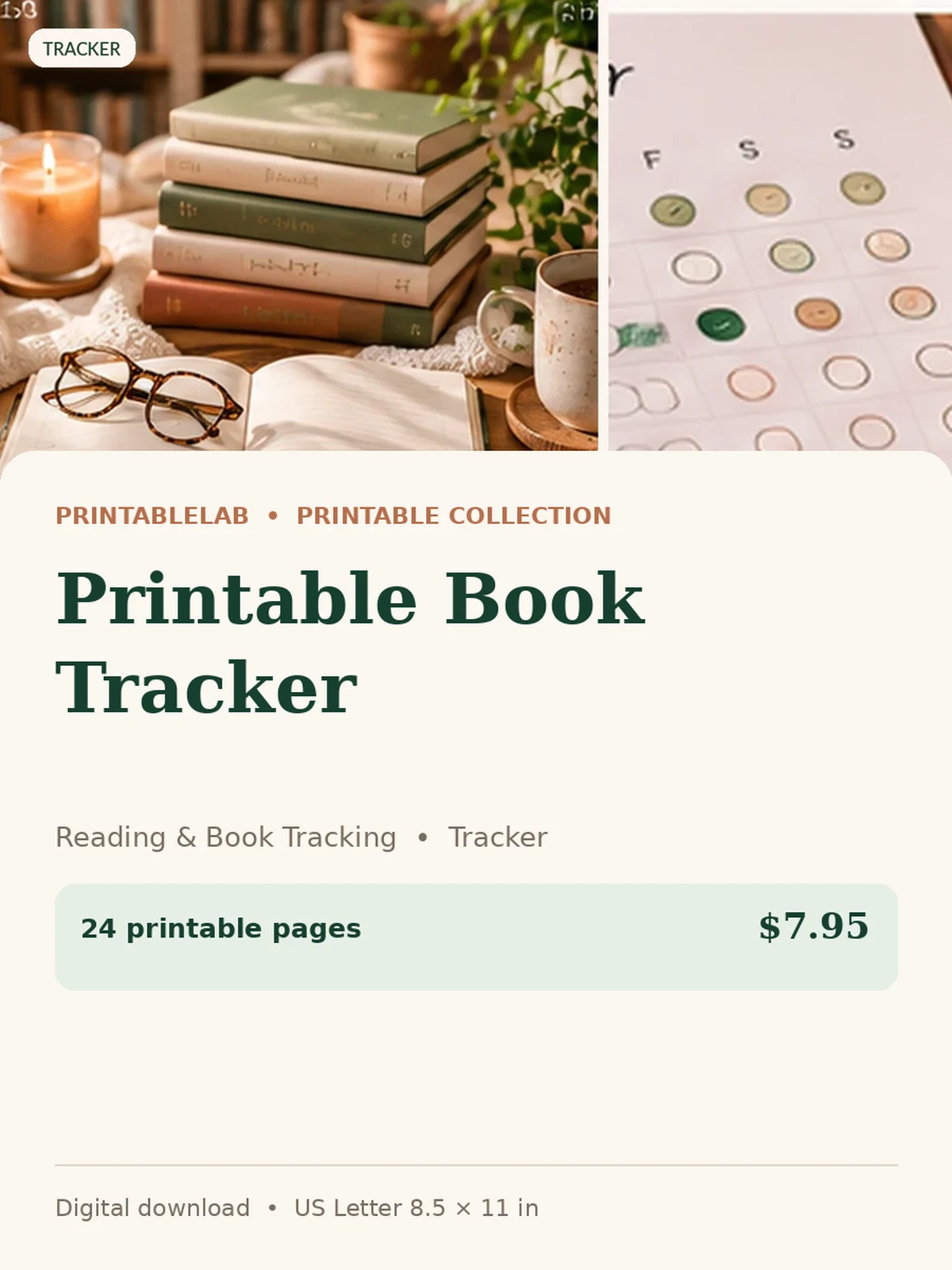 Printable Book Tracker preview 1