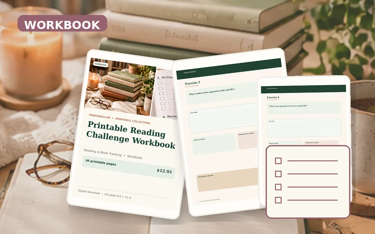 Printable Reading Challenge Workbook cover