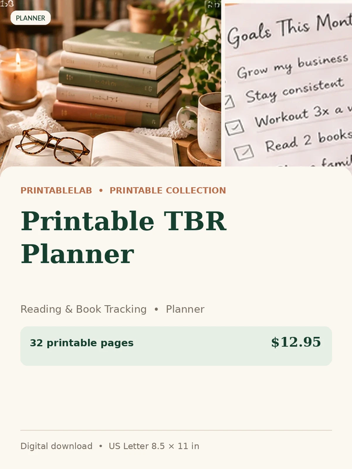 Printable TBR Planner preview 1
