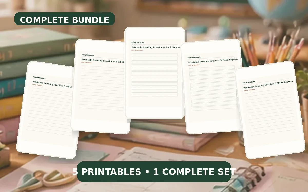 Complete Reading Practice & Book Reports Printable Bundle cover