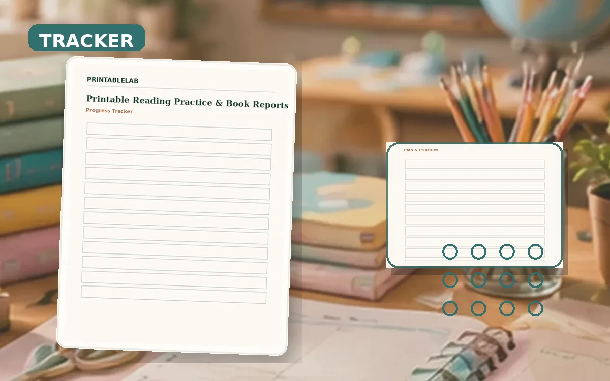 Printable Reading Practice & Book Reports Tracker cover