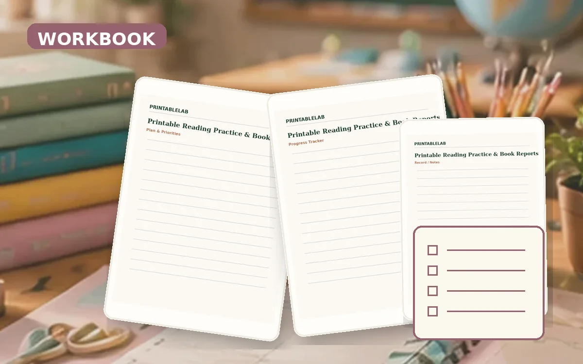 Printable Reading Practice & Book Reports Workbook cover