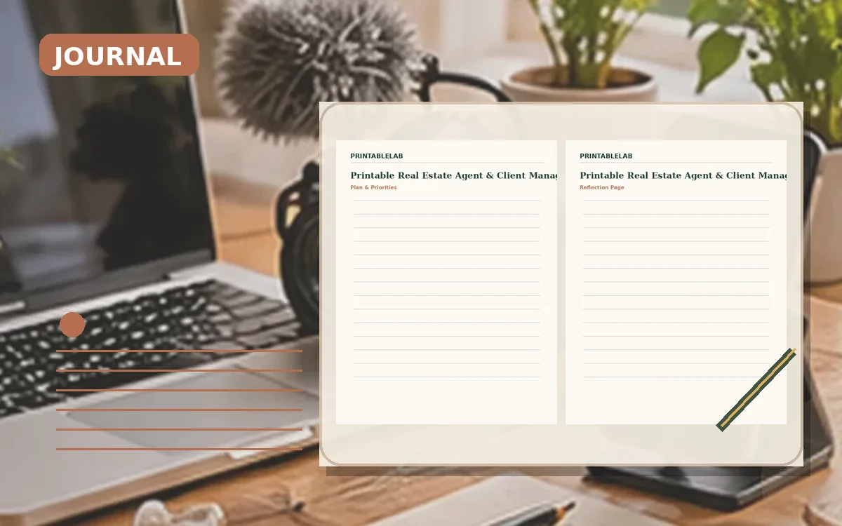 Printable Real Estate Agent & Client Management Journal cover