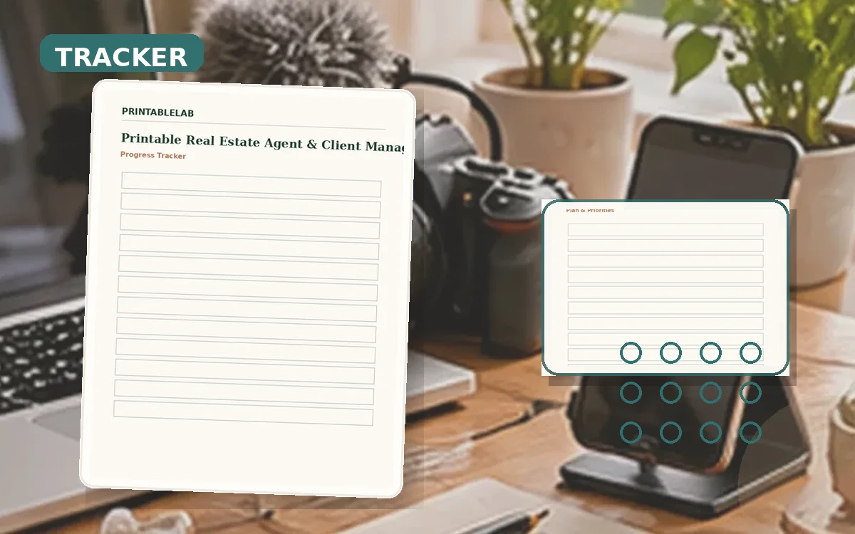 Printable Real Estate Agent & Client Management Tracker cover